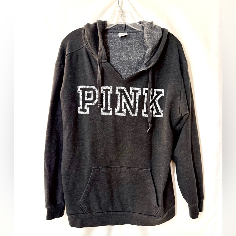 PINK Victoria’s Secret V-Neck Pullover Hoodie With Kangaroo Pocket Size Medium